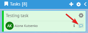 Comments in MyChat Kanban tasks