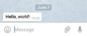 Sending a message from MyChat to Telegram